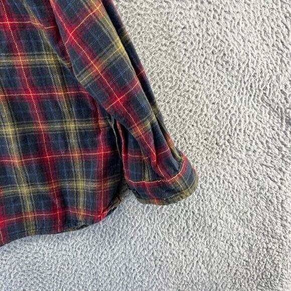 Carbon 2 Cobalt Flannel Shirt Mens Extra Large Black Colorful Plaid Check Cotton - Picture 2 of 11